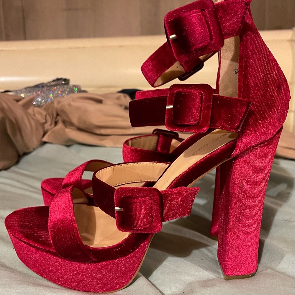 Red Platform Heels